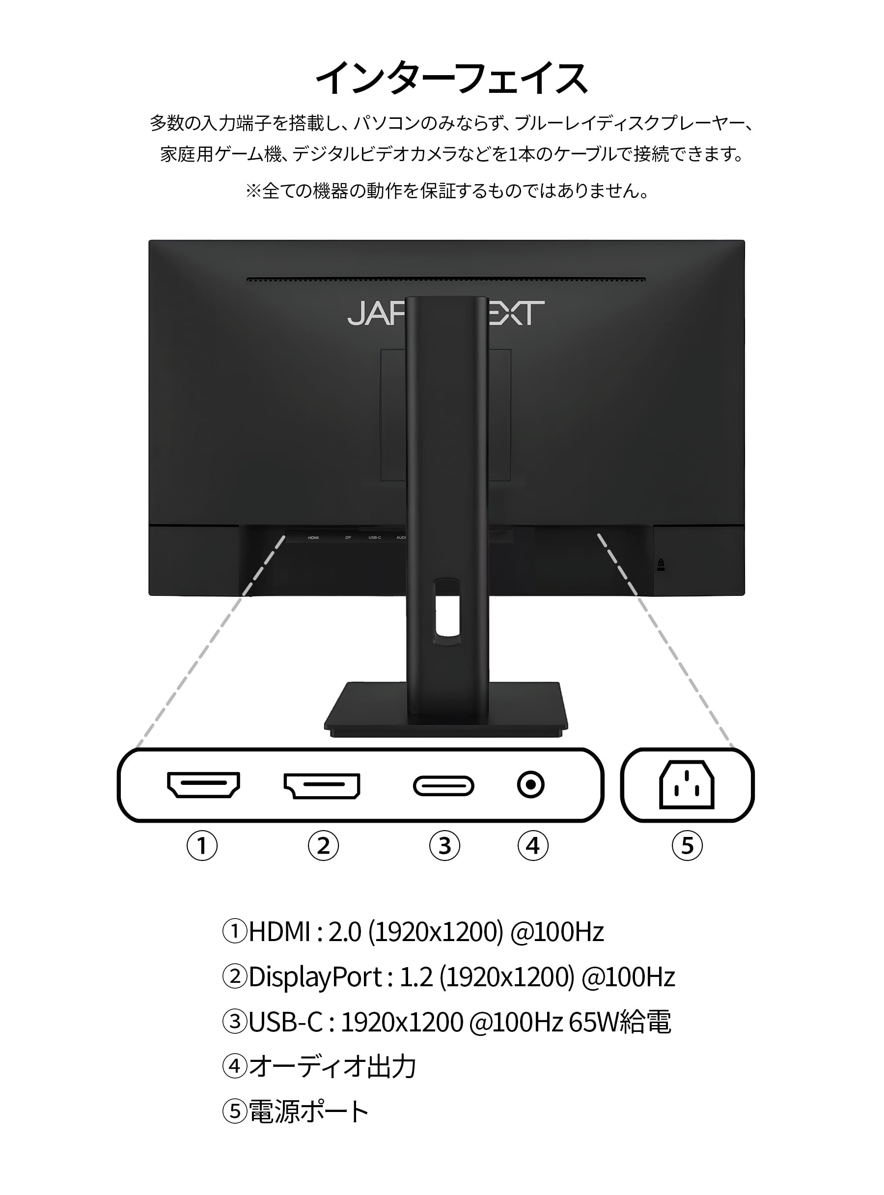 Amazon.co.jp: JAPANNEXT 24インチ IPSパネル搭載 WUXGA(1920x1200